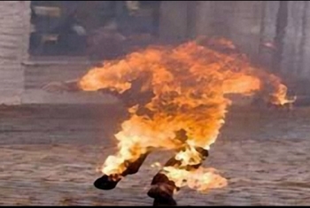 طالب يشعل النيران في زميله بأبوحماد أثناء مباراة مصر وروسيا