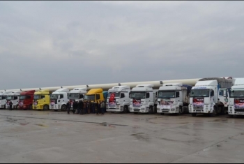  تركيا تُرسل شاحنات مساعدات إنسانية إلى نازحي حلب