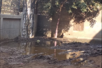  بالصور.. الصرف الصحى يغرق شوارع قرية كوم الأشراف وسط غياب المسئولين