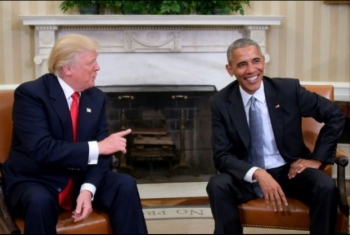  أول لقاء يجمع ترامب وأوباما بالبيت الأبيض