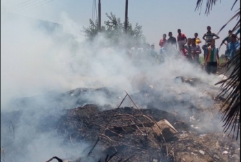  بالصور.. اندلاع حريق بمحول كهرباء في قرية الشوليه ببلبيس