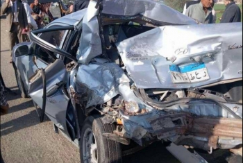  بالصور..سقوط  إصابات بين طلاب مدرسة كفرصقر إثر تعرضهم لحادث تصادم