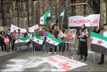  ألمانيا..تظاهرة منددة بهجمات النظام السوري وروسيا على حلب
