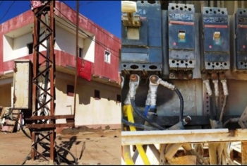  بالصور.. محول كهرباء يهدد سكان قرية بحر البقر
