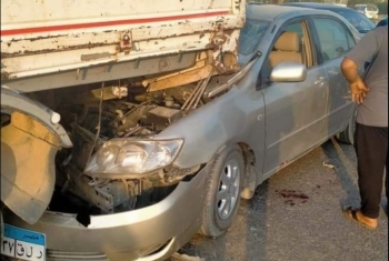  حادث تصادم سيارة ملاكي بأخرى نقل في العاشر من رمضان