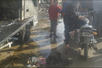  تفحم سيارة جامبو بطريق السيد عبده نصر في أبوكبير