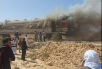  حريق بأحد عربات قطار “القاهرة – مطروح”