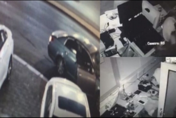  كاميرات المراقبة تظهر لحظة سرقة محل أجهزة كمبيوتر بمنيا القمح