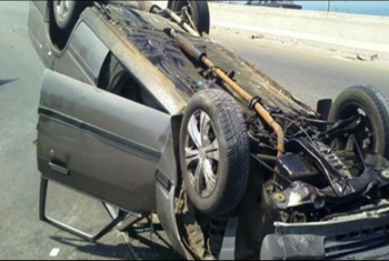  مصرع شخص بحادث انقلاب سيارة ملاكي في بلبيس