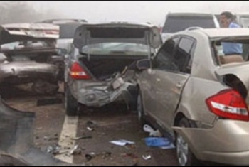  إصابة ستة أشخاص في تصادم ثلاثة سيارات بالعاشر من رمضان