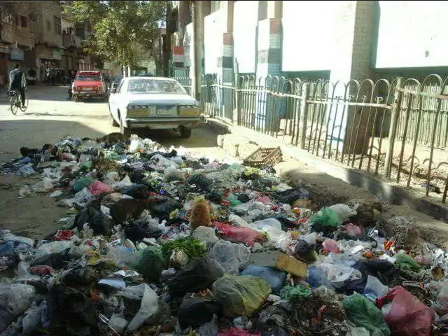 استغاثة لسكان شارع سعد زغلول بمنيا القمح من انتشار تلال القمامة 