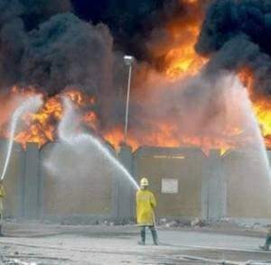  حريق هائل بمصنع للملابس الجاهزة بالعاشر من رمضان